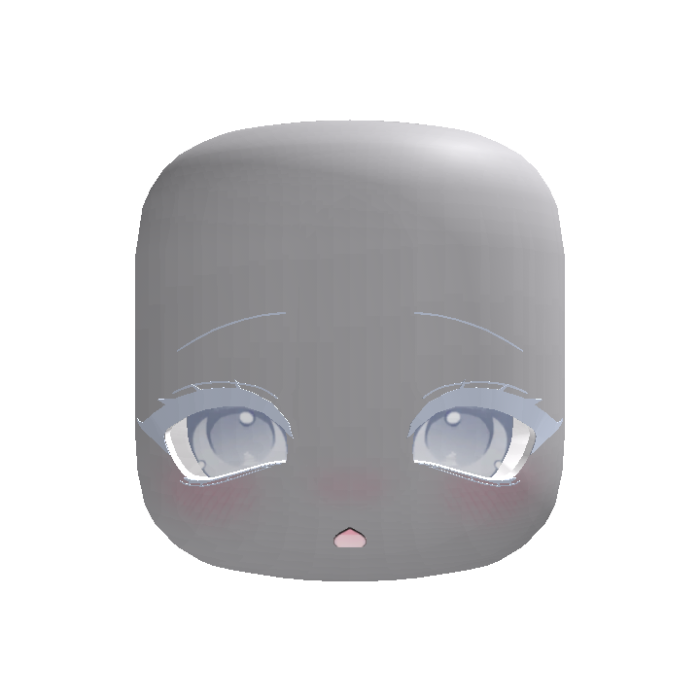 (Animated) Light Blue Cute Chibi Neko Face