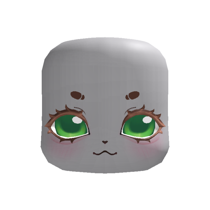 ♡ Kawaii smug kigurumi light green eyes face