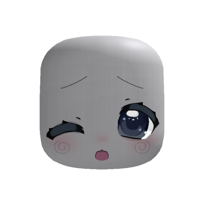 baby midnight winking soft doll face swirly blush