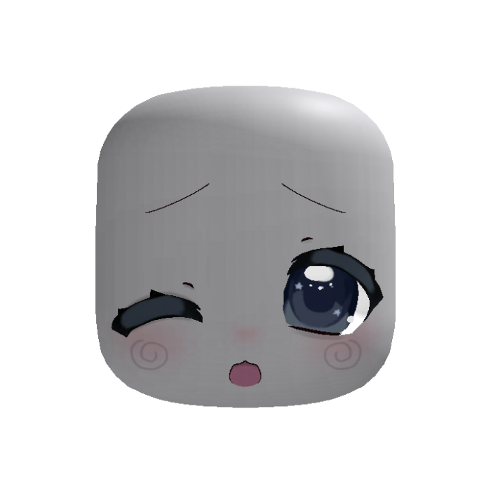 baby midnight winking soft doll face swirly blush