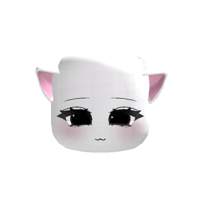 (animated ears) Moe kawaii White droopy cat ears