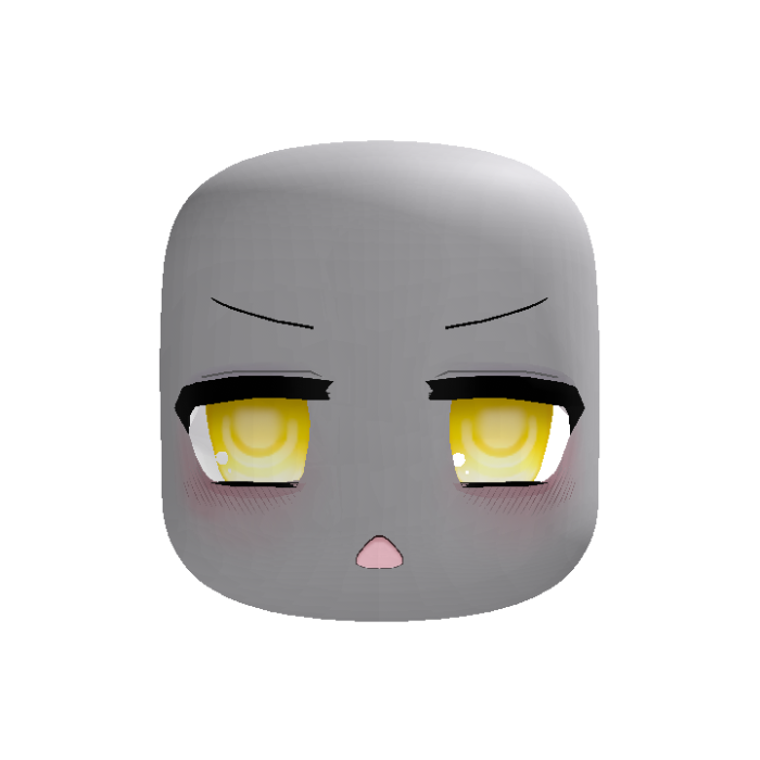 animated neutral shocked moe chibi face in yellow