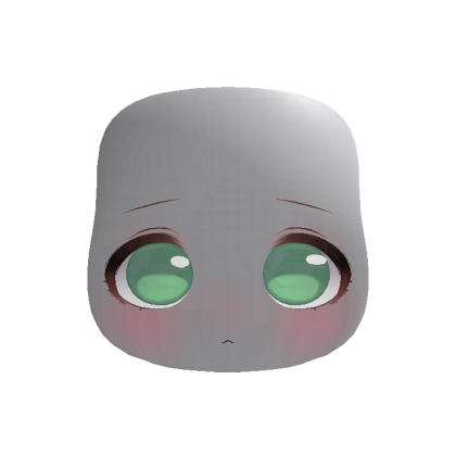 Soft Kawaii Adorable Anime Face (Green)