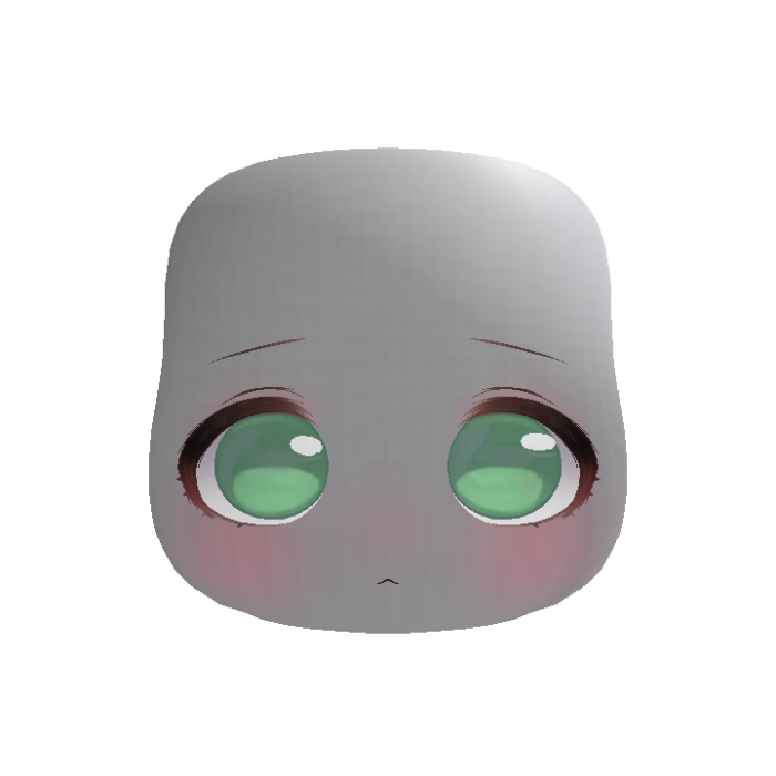Soft Kawaii Adorable Anime Face (Green)