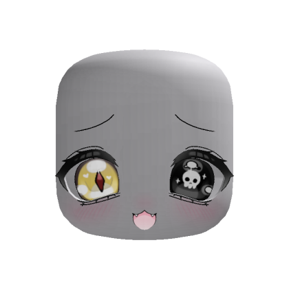 Cute Anime Creepy Eyes Cat Face Yellow Black