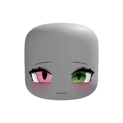 (animated) kawaii chibi smug moe face pink green