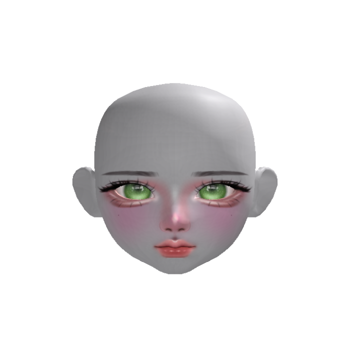 cute chibi makeup anime girl zeslin purple eyes