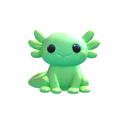 Cute Axolotl Head [Less] - Green