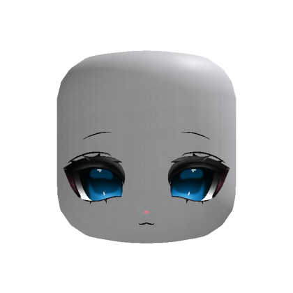 (animated) Cute Cat Eyed Doll Moe Face In Blue