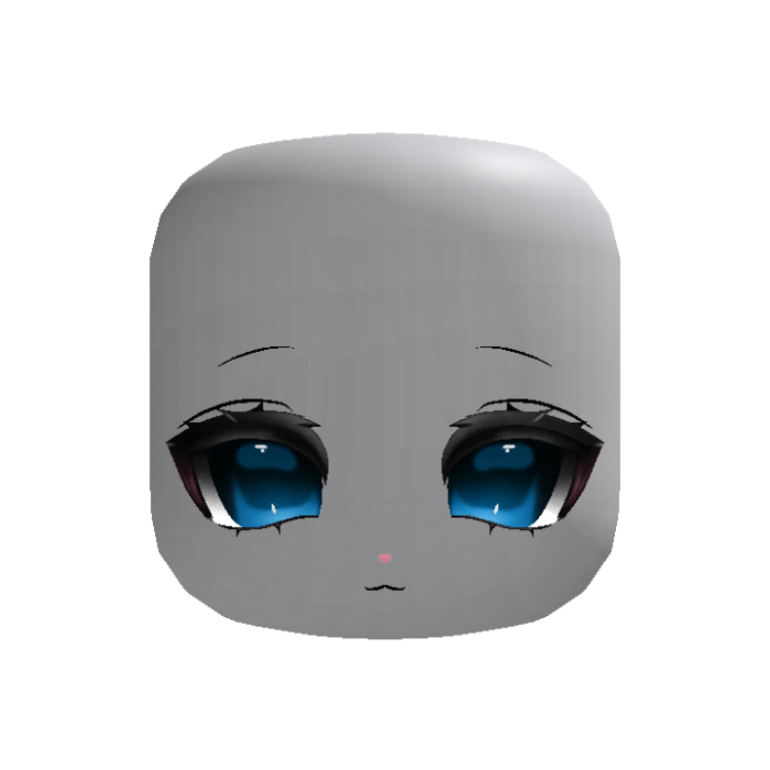 (animated) Cute Cat Eyed Doll Moe Face In Blue