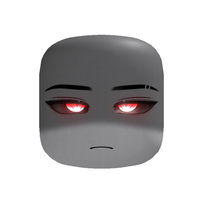 (GLOWING) Powerful Red Cyber Anime Boy Face