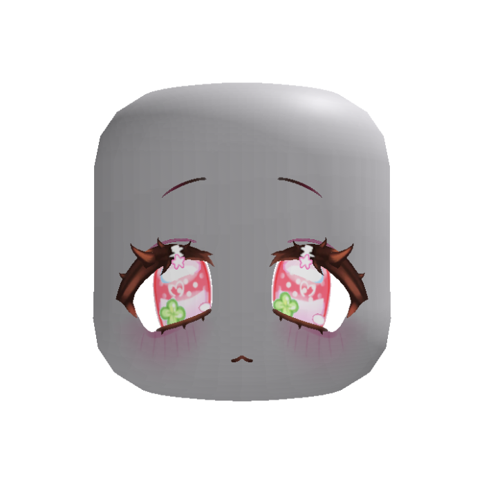 (Animated) Red Cute Clover Chibi Face