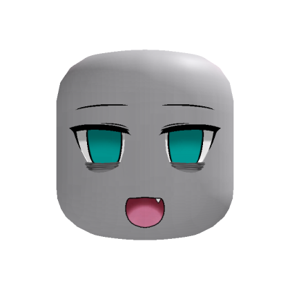 Tired Cute Anime Face (Teal)