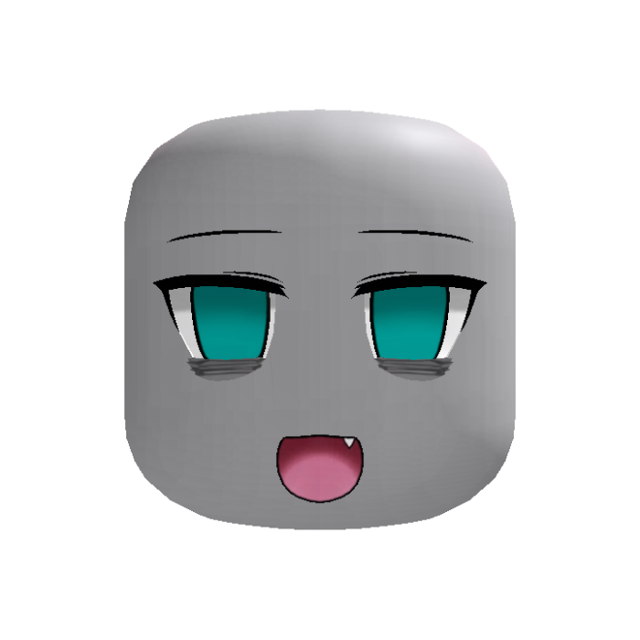 Tired Cute Anime Face (Teal)
