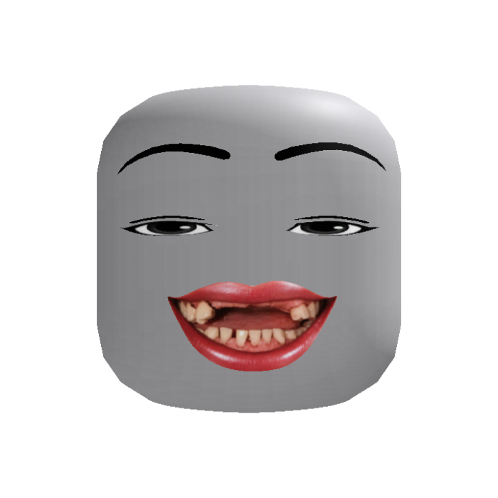 woman face cooked teeth