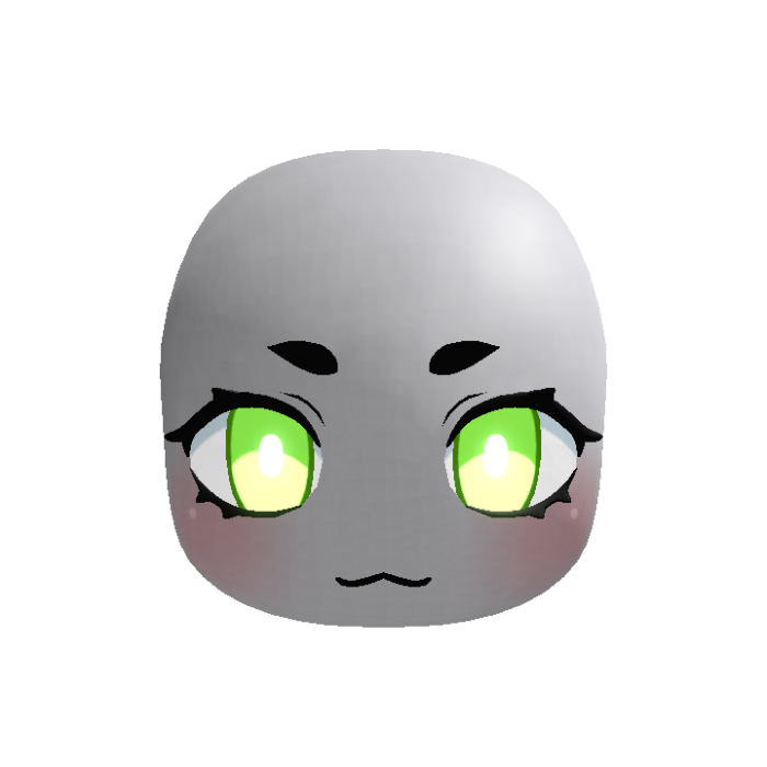 Glowing Green Chibi Doll Head