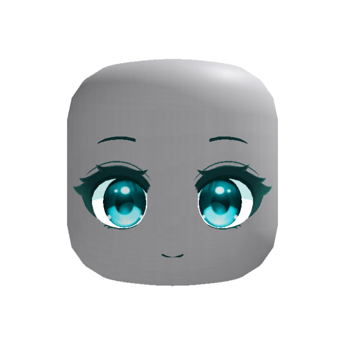 Cyan Blue Anime Eyes w/ Cute Adorable Smile