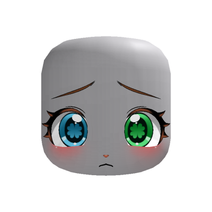 ♡ cute bunny face in blue and green ♡