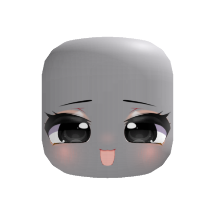 cute chibi black eyed happy face