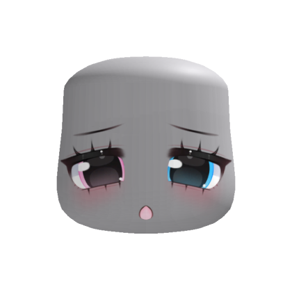 Sad Chibi Kawaii Face Pink Blue