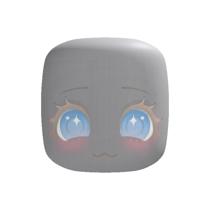 kawaii blonde chibi cat face blue eyes