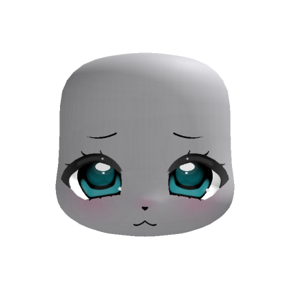 adorable worried blue eye kigurumi face