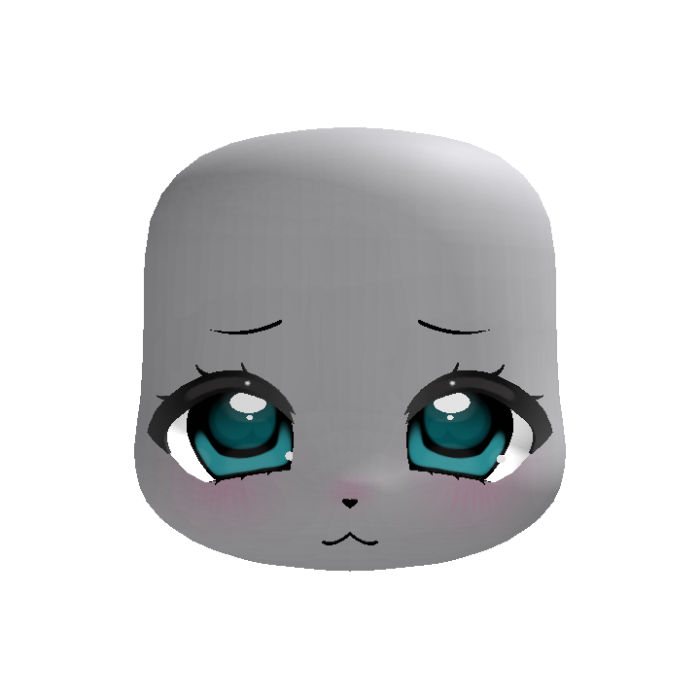 adorable worried blue eye kigurumi face