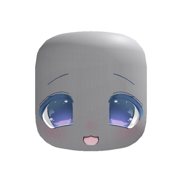 (Animated) Blue Adorable Chibi Happy Face