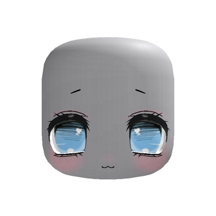 (Animated) Blue Cute Blush Kawaii Face