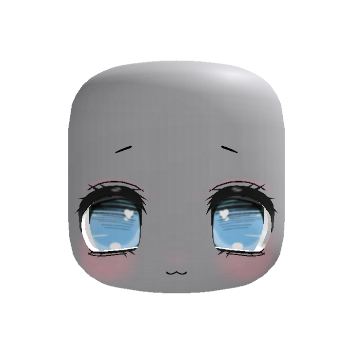 (Animated) Blue Cute Blush Kawaii Face