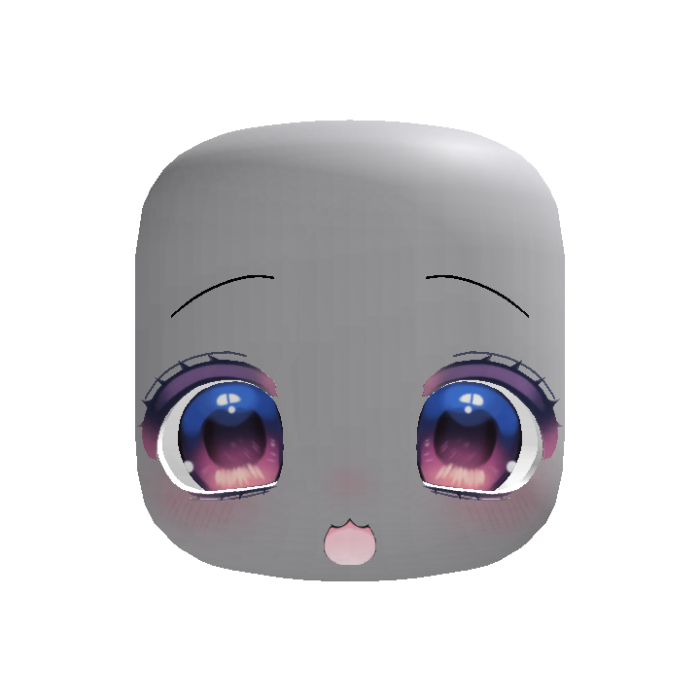 (Animated) Blue&Pink Adorable Cute Surprised Face