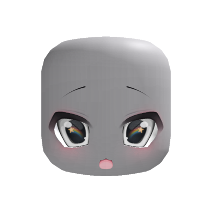 [ANIMATED] white rainbow eyes cute chibi face