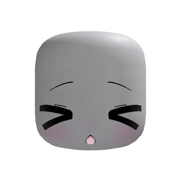 (Animated) Black Cute Kawaii Silly Blink Face