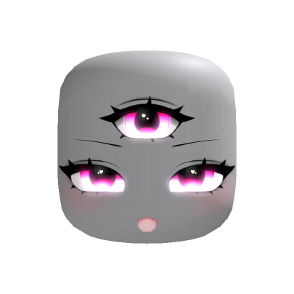 [GLOW] halloween three eyed cute cyclops face pink