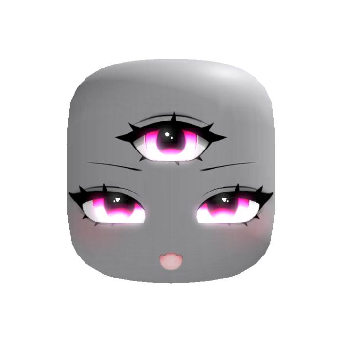 [GLOW] halloween three eyed cute cyclops face pink