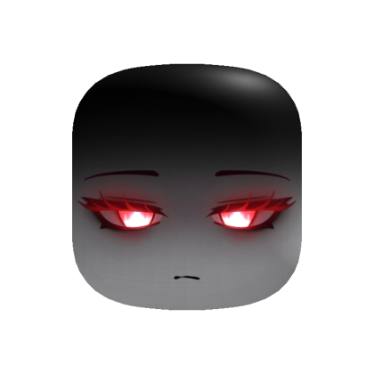Shadowed Pretty Demon Face w/ Red Glowing Eyes