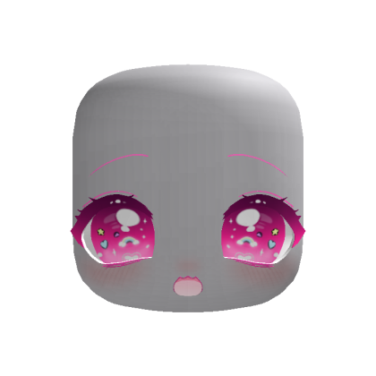 adorable pink rainbow sparkle face