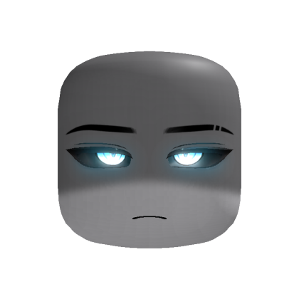 (GLOWING) Powerful Cyber Blue Anime Boy Face