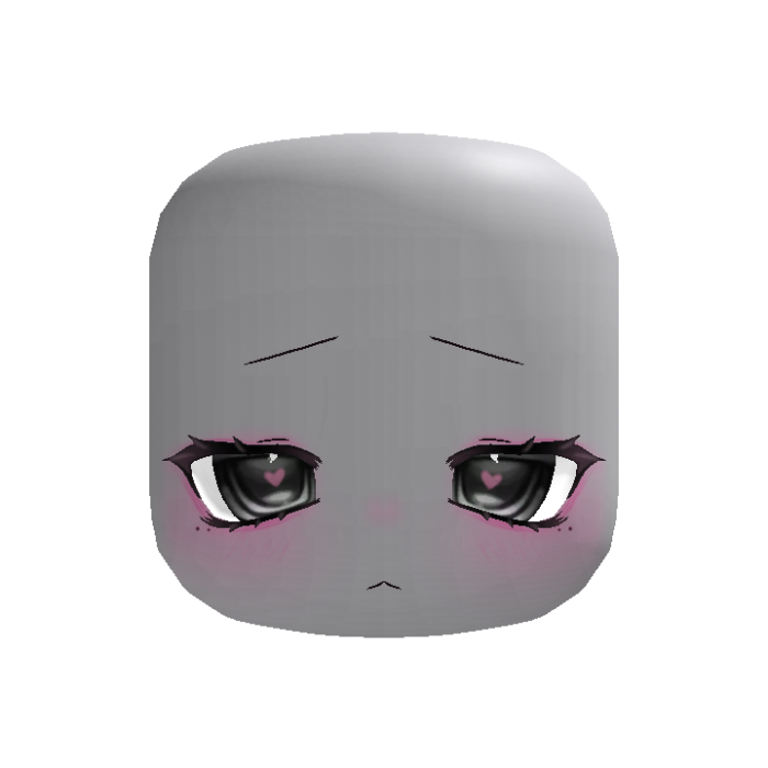 Cute Kawaii Sad Heart Face In Black