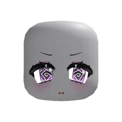 angry dizzy anime moe pout eyes in purple