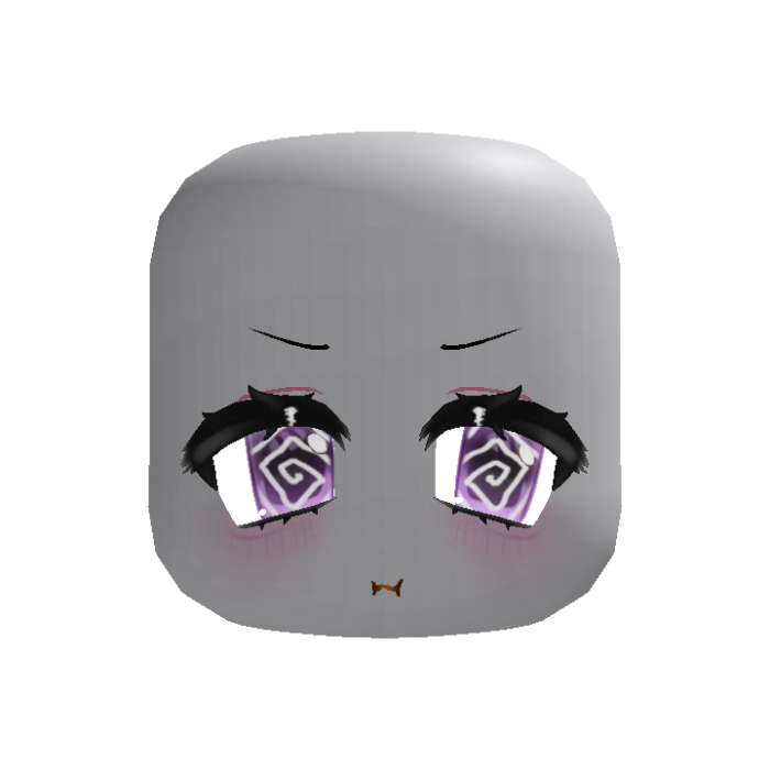 angry dizzy anime moe pout eyes in purple