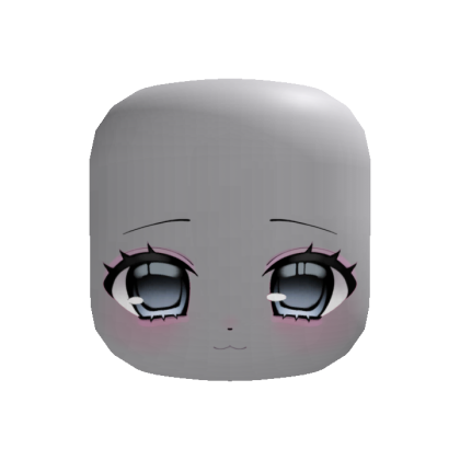 chibi bunny anime face in blue v2