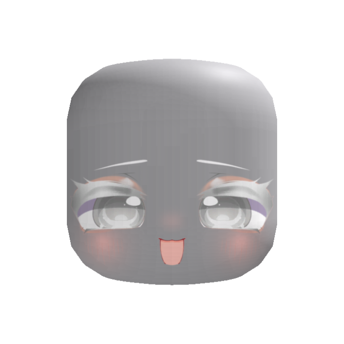 cute chibi albino white eyed happy face