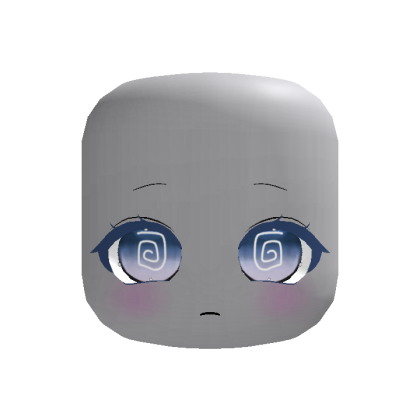Blue Kawaii Anime Dreaming Girl Face