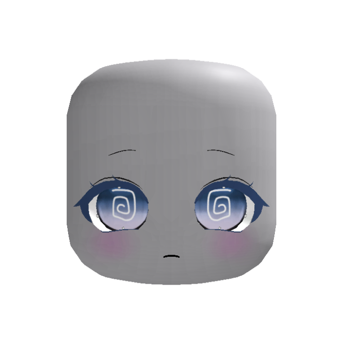 Blue Kawaii Anime Dreaming Girl Face