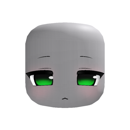 🧁 adorable emotionless sweet moe face green