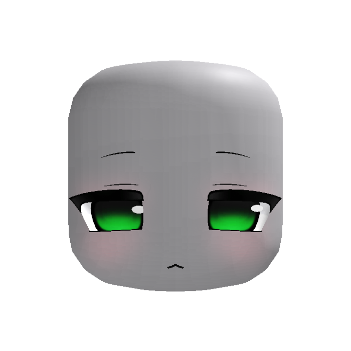 🧁 adorable emotionless sweet moe face green