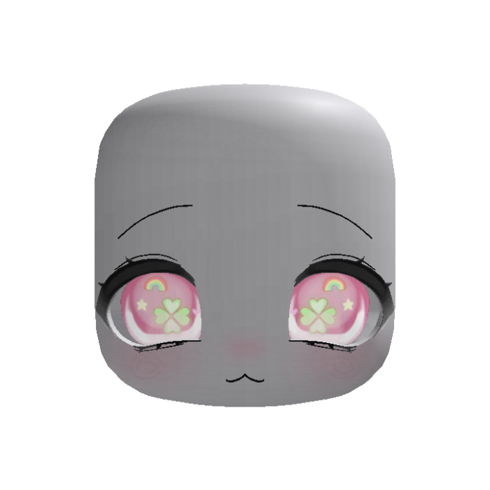 (Animated) Pink Cute Chibi Calm Clover Face