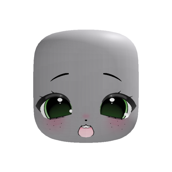 ♡ animated green cute happy chibi head