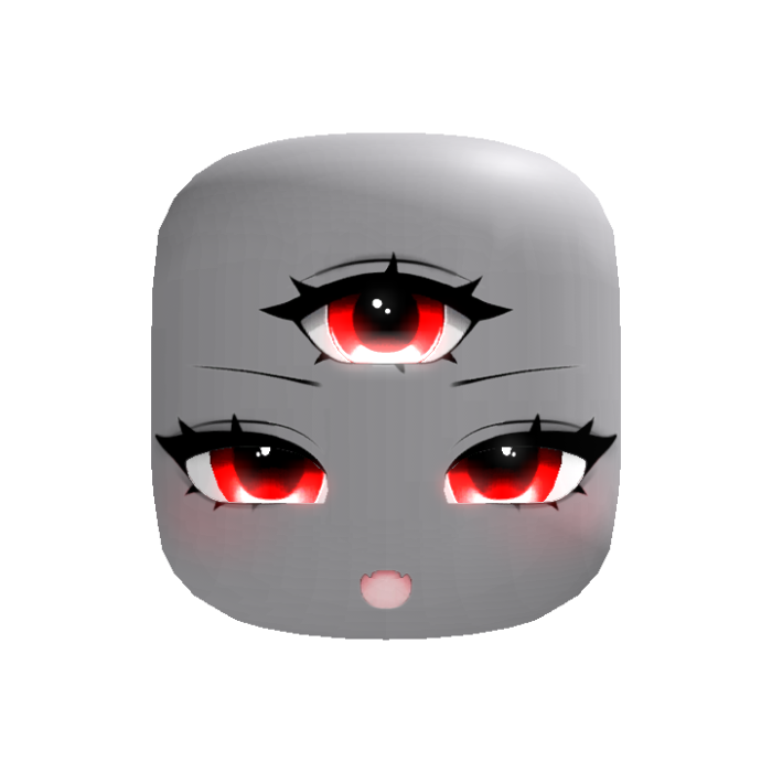 [GLOW] halloween three eyed cute cyclops face red